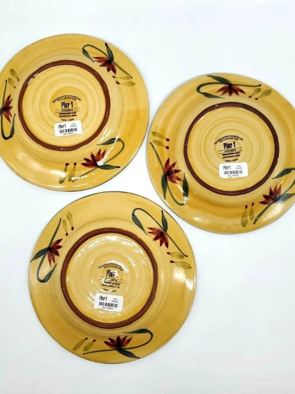 Pier 1 Hand Painted (Elizabeth) Salad Plates 8.25